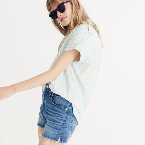 Madewell Central Shirt Mint Stripe - Picture 3 of 8
